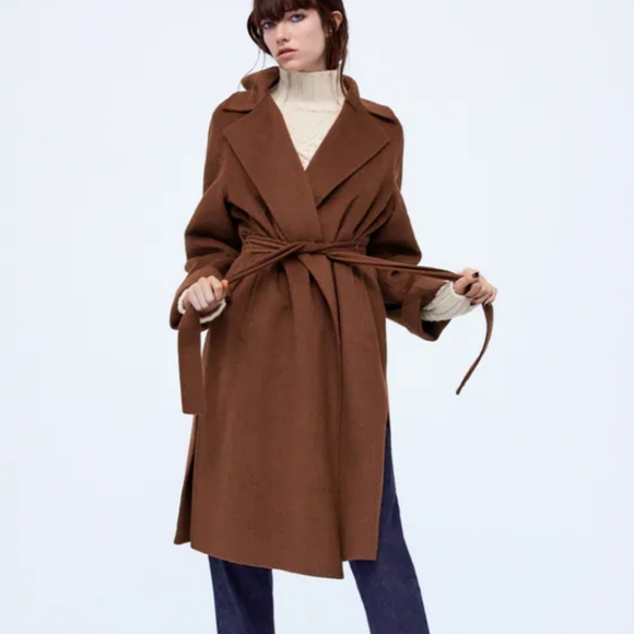 zara toffee coat